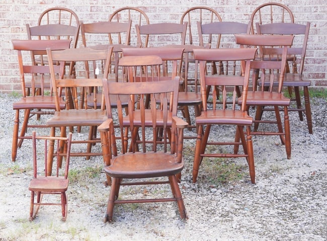 Collection Antique American Backcountry Windsor Dining Chairs (1 of 3)