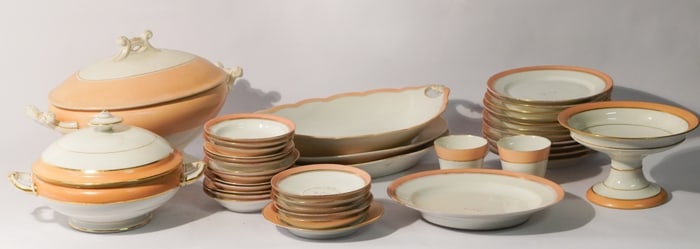 Set Antique Old Paris Porcelain Dinnerware