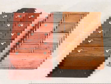 Two Antique Wall Hanging Spice Boxes