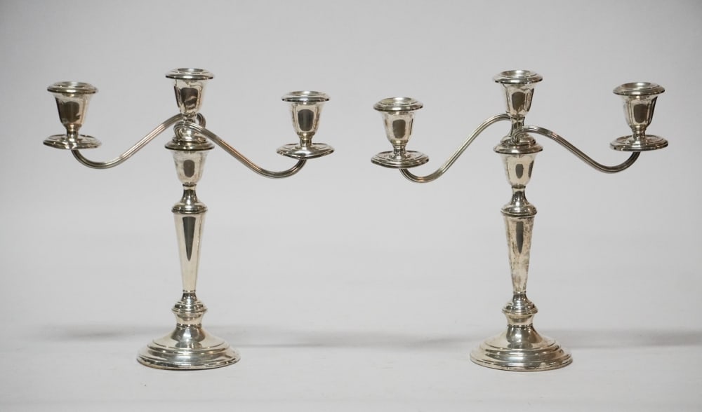 Charming Pair Gorham Sterling Silver Weighted Candlesticks (1 of 2)
