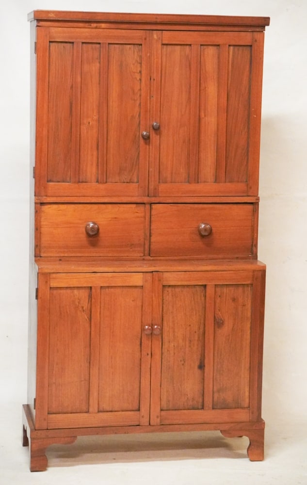 Very Handsome Southern Federal Black Walnut Step Back Cupboard or China Press (1 of 5)