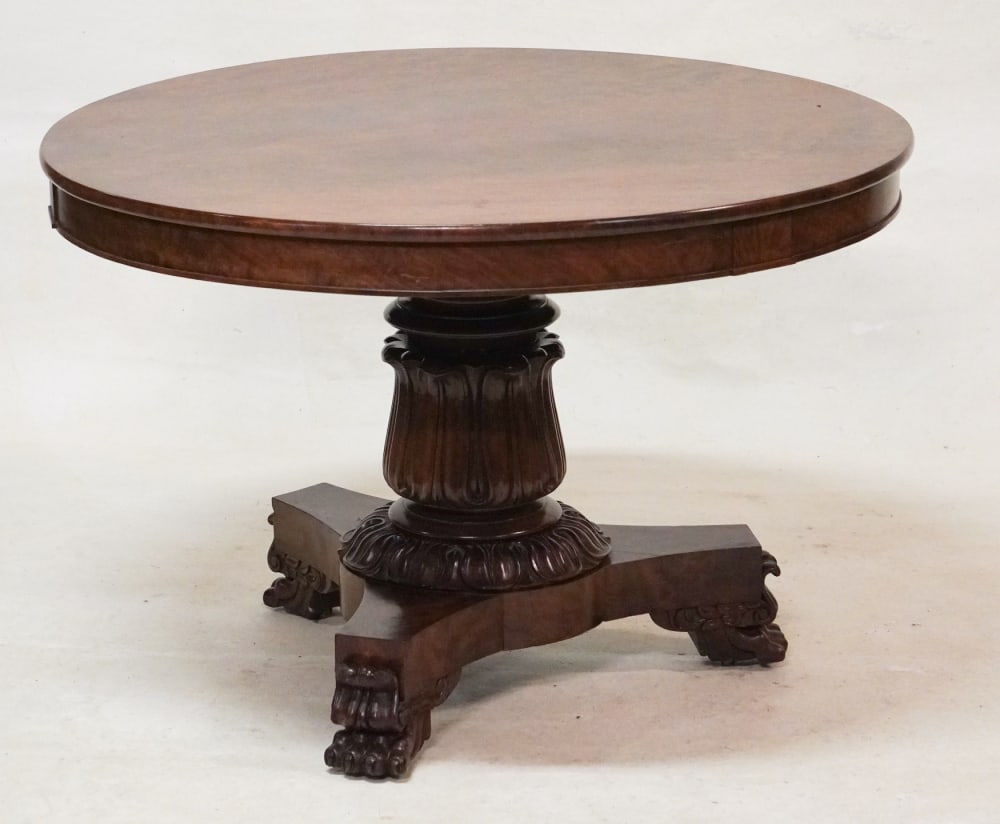 Fine American Classical Carved & Figured Rosewood Breakfast Table (1 of 3)