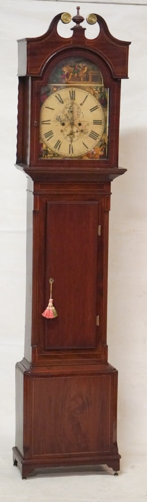 Fine English George III Carved & Figured Mahogany Tall Case Clock (1 of 5)