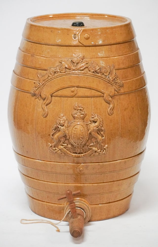 Antique English Georgian Salt Glazed Stoneware Spirits or Water Cooler (1 of 3)