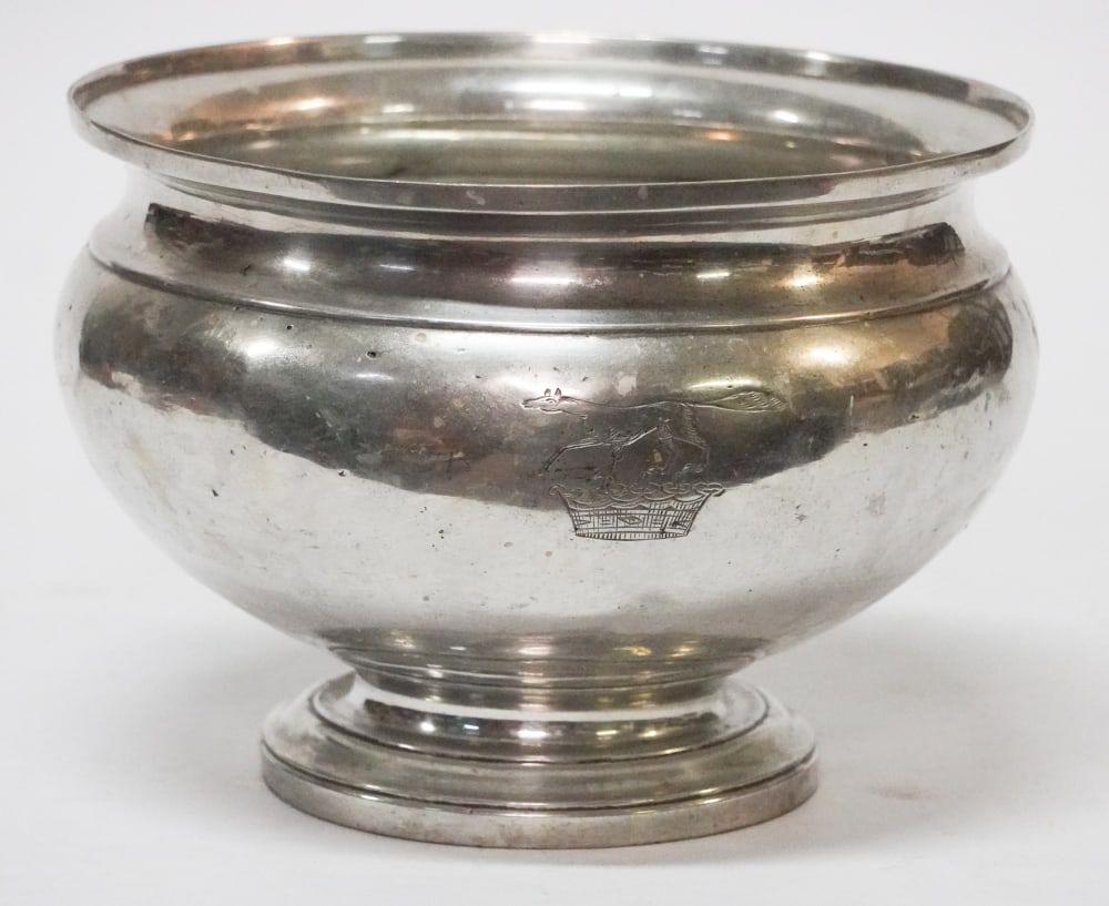 Antique Georgian English Pewter Centerpiece or Punch Bowl (1 of 2)