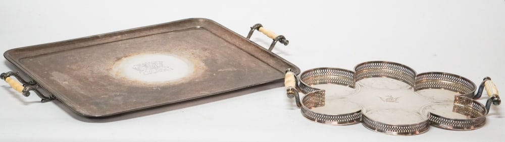 Two Fine English Sheffield Silver Plate Serving Platters (1 of 4)