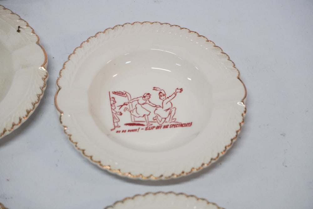 Uncommon Set D E Raper Whimsical Decorated Ashtrays - 2