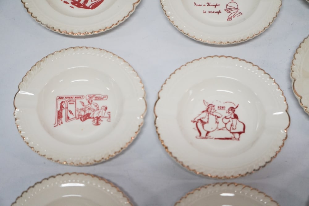 Uncommon Set D E Raper Whimsical Decorated Ashtrays - 3