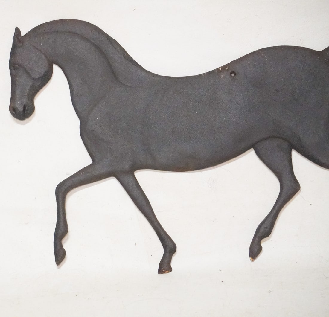 Excellent Cast Iron Horse Form Wall Hanger or Sign (1 of 3)