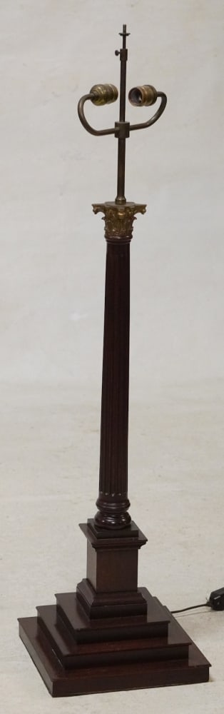Fine English George III Style Carved Mahogany Table Lamp (1 of 4)