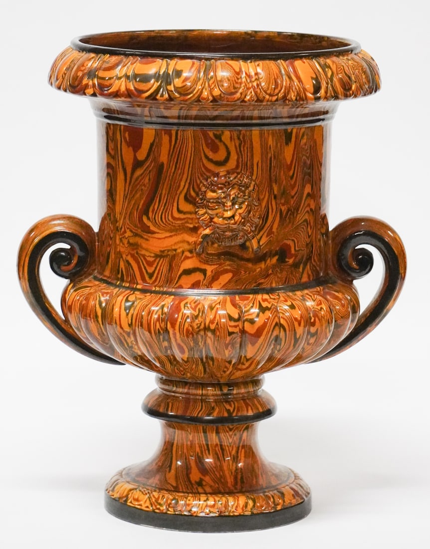 Excellent French Antique Agate Ware Urn of Nice Large Size (1 of 3)