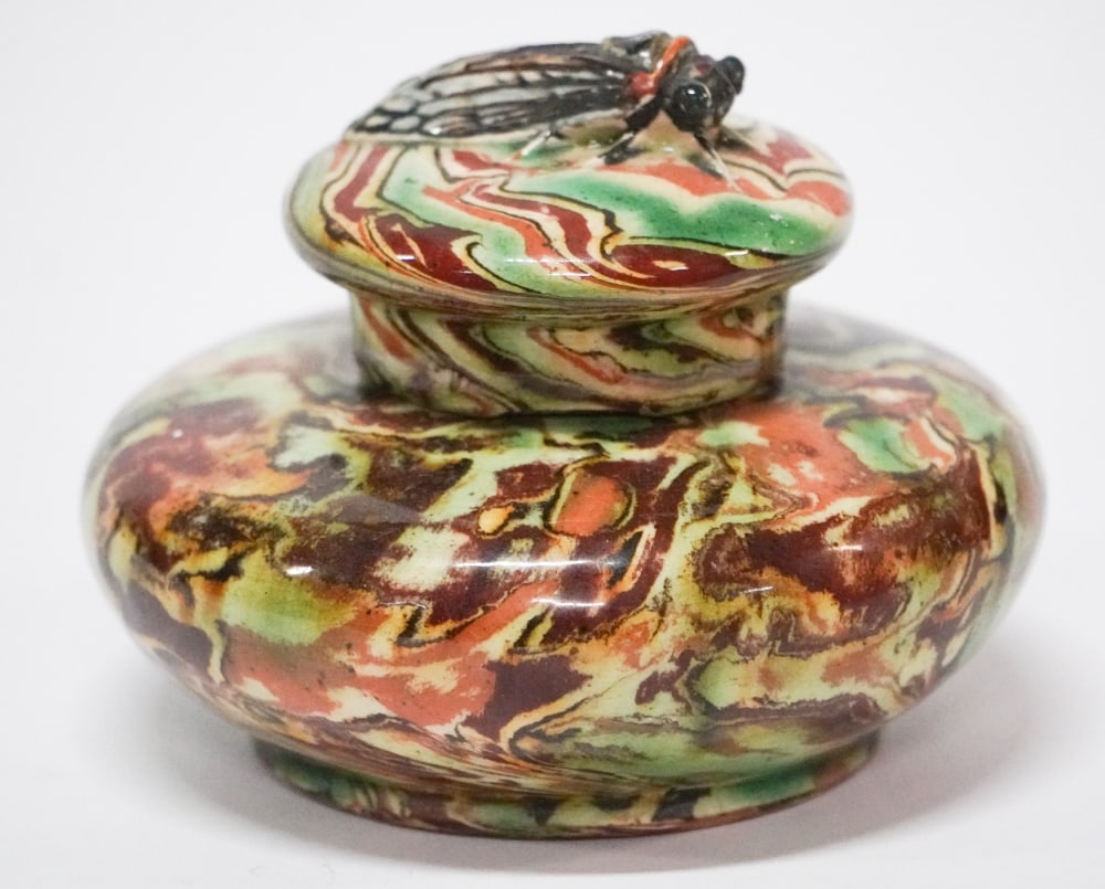 Uncommon French Paul Pichon-Bonbonniere Agate Ware Jar (1 of 3)