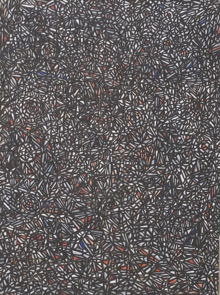 Timothy Hennessy: (Missouri, b. 1925) Abstract work on canvas signed lower right. Excellent condition. H31" W23" Sold from the collection of David Varnell and Paul Iwao of South Carolina and New Jersey.