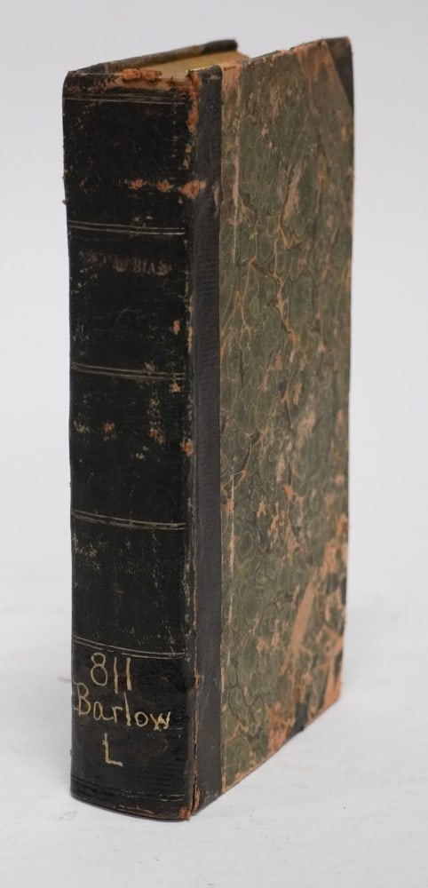 Uncommon Antique Volume "Columbiad" 1825: John Barlow. Nicely kept condition. Sold from the collection of Limestone College, Gaffney, South Carolina