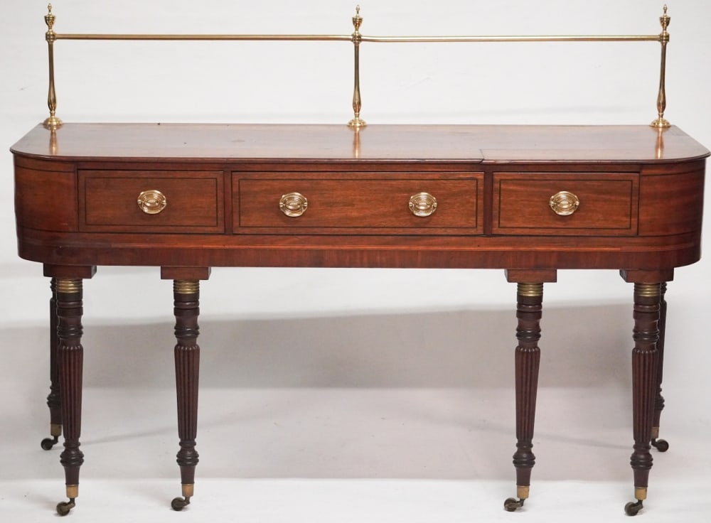 Handsome English Regency Inlaid Mahogany Sideboard (1 of 5)
