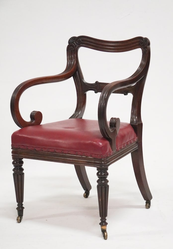 Excellent English William the Fourth Carved Mahogany Armchair (1 of 4)
