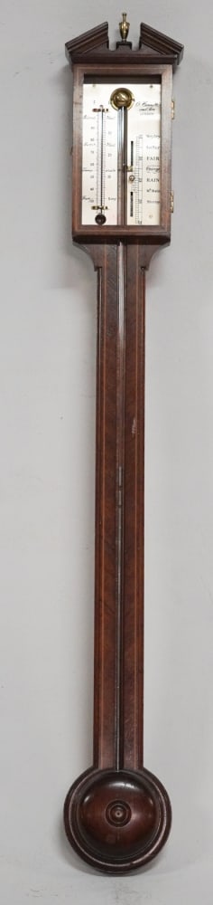 English Edwardian Inlaid Mahogany Barometer (1 of 2)