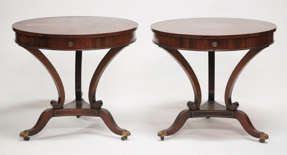 Fine Pair English Regency Brass InlaidRosewood Side Tables (1 of 4)
