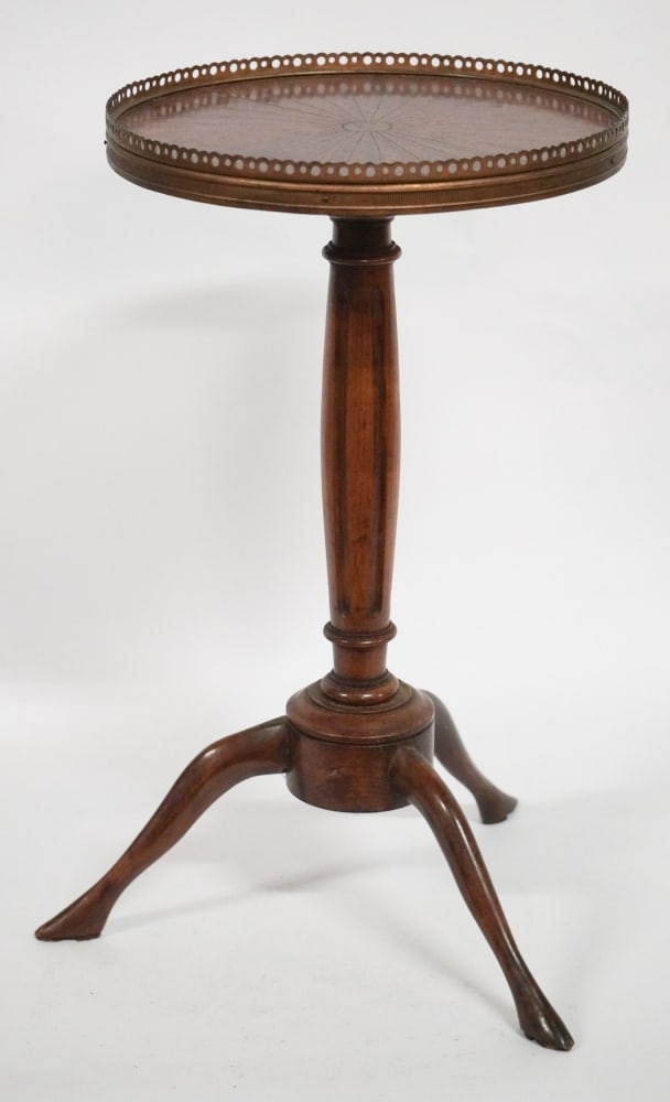 French Louis IV Style Carved & Inlaid Fruitwood Kettle Stand or Side Table (1 of 3)