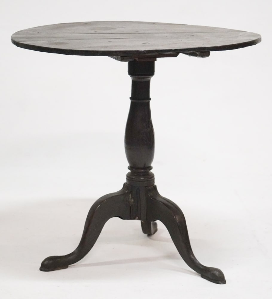 Handsome English Queen Anne Oak Tilt Top Tea Table (1 of 4)