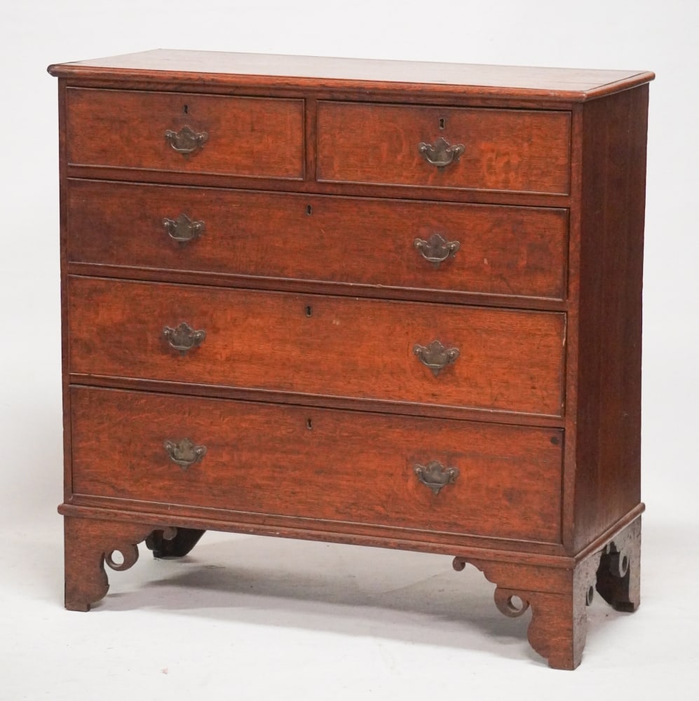 Handsome English George III Oak Chest of Drawers (1 of 6)