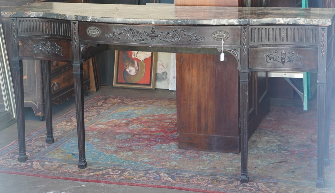 Handsome English Adams Style Mahogany & Marble Top Server or Console (1 of 10)