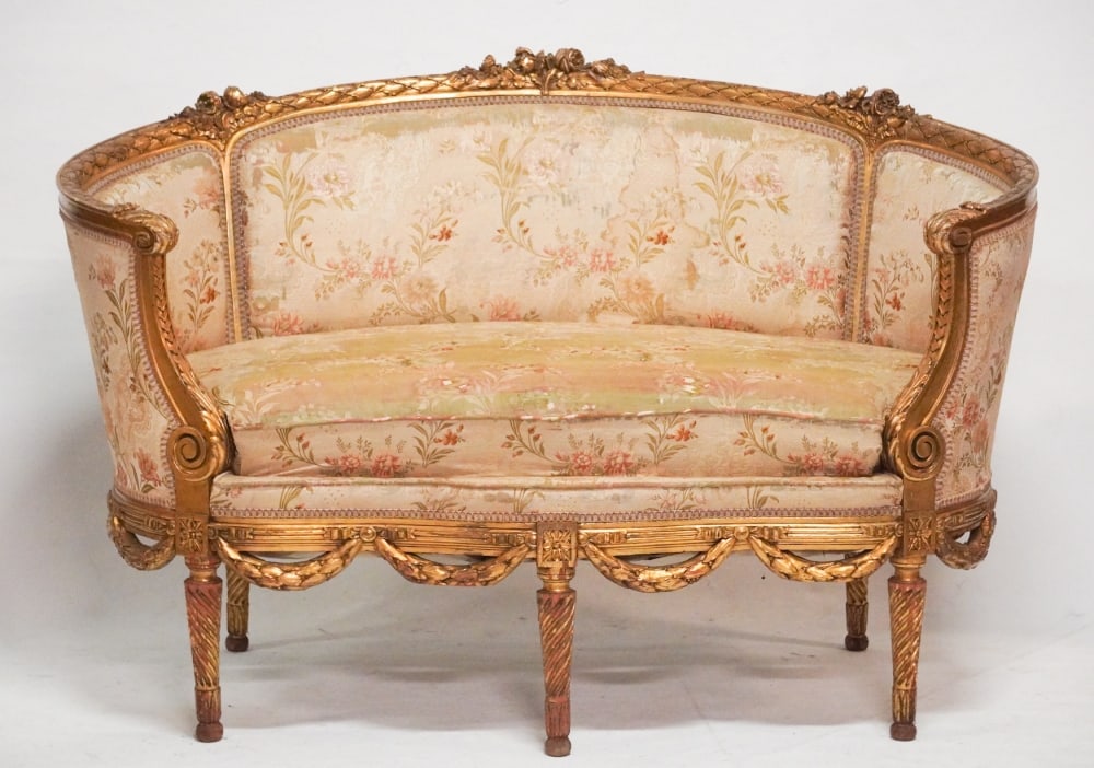 Excellent French Louis XV Carved & Gilt Settee or Sofa (1 of 4)