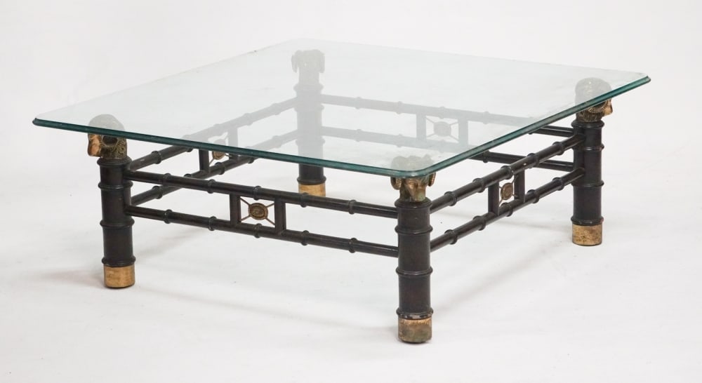 Handsome French Empire Style Glass Top Coffee Table (1 of 3)
