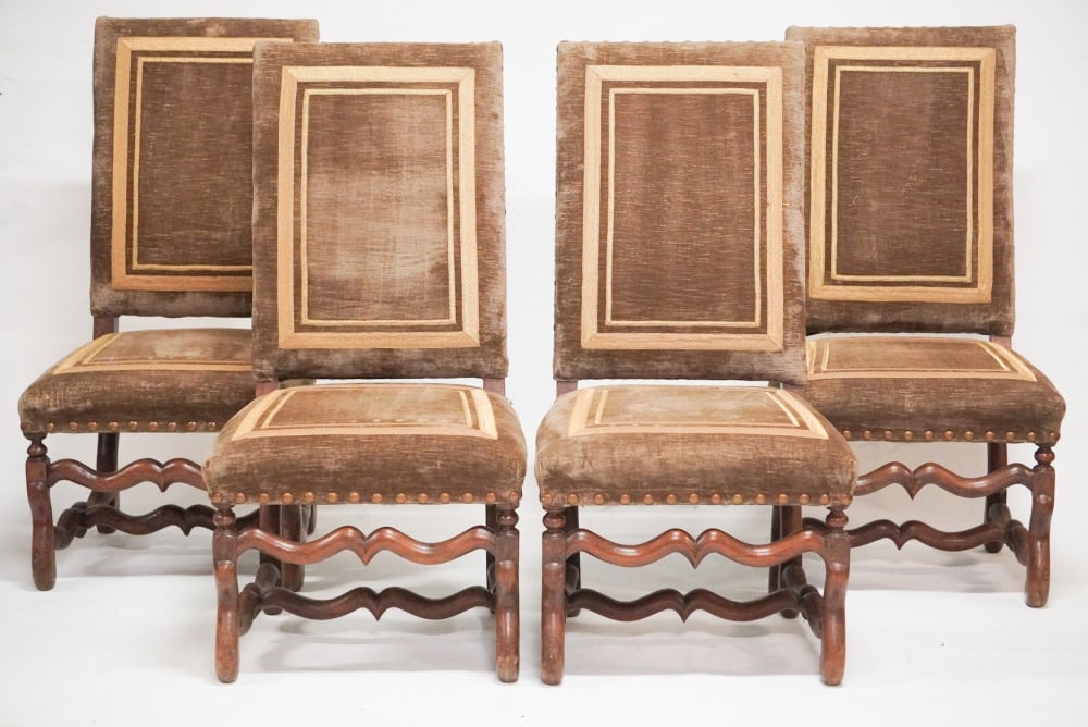 Handsome Set French Provincial Walnut Dining Chairs (1 of 4)