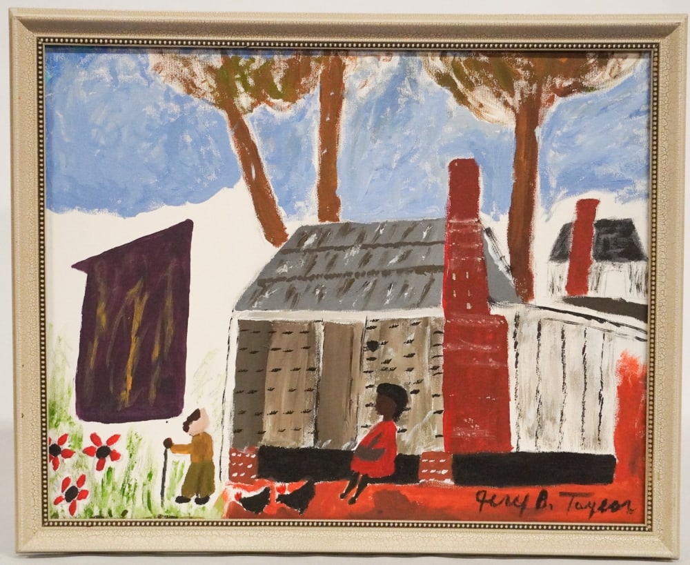 Jerry Bennett Taylor: (South Carolina, 20th/21st century) Oil on canvas titled, "Gotta Go." Signed lower right. Framed. H15 1/2" W19 3/4" (without frame) Sold from the collection of a Brays Island, South Carolina lady and