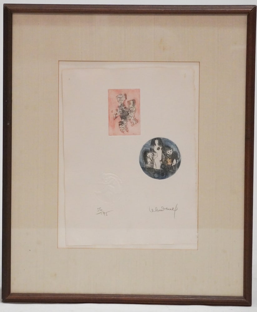 Lebadang: (Vietnamese/French, 1922-2015) Original embossed lithograph signed and numbered in pencil titled ?Mind Trip III?. Good condition throughout. Full paper size: H14 3/4" W11" (without mat and frame) Sold