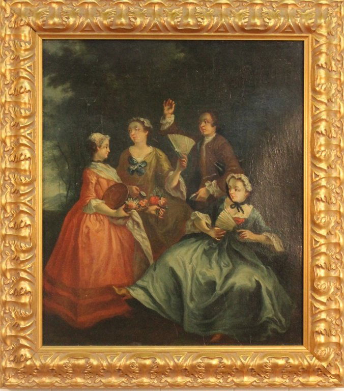 School of William Hogarth: likely 19th century. oil on canvas, unsigned. H20 3/8 W17 5/16""