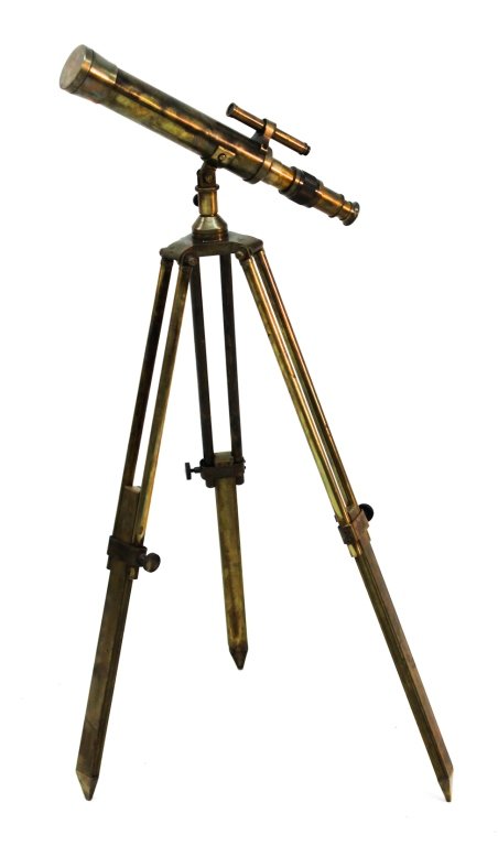 English brass military field telescope: Thos. J. Evans French Trench Telescope World War I.