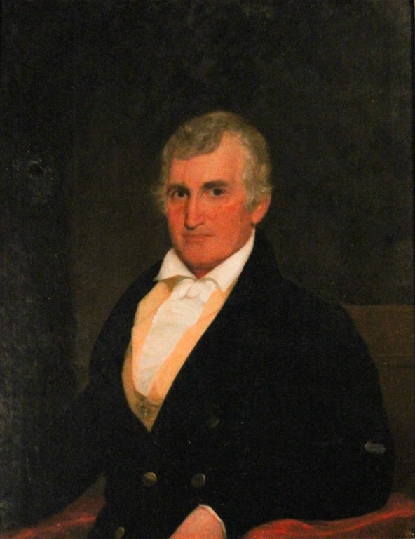 American school, circle of Gilbert Stuart: circa 1810. Portrait of South Carolina gentleman Henry Raines Cook , prominent Camden citizen and businessman. framed: H 46" W 38 1/4" Property of a private South Carolina institution being sold to pr