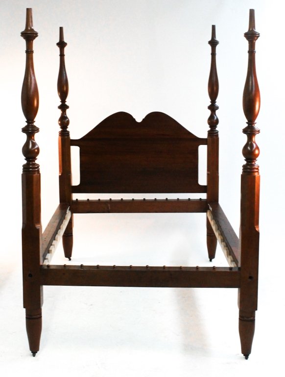 Southern Federal cherry and pine four poster bed: probably Virginia or North Carolina, circa 1820. H84" W56" D83 3/8"