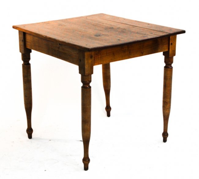 Southern Sheraton pine & poplar work table: probably South or North Carolina, circa 1830. H26 5/8" W29 1/8" D25 7/8"
