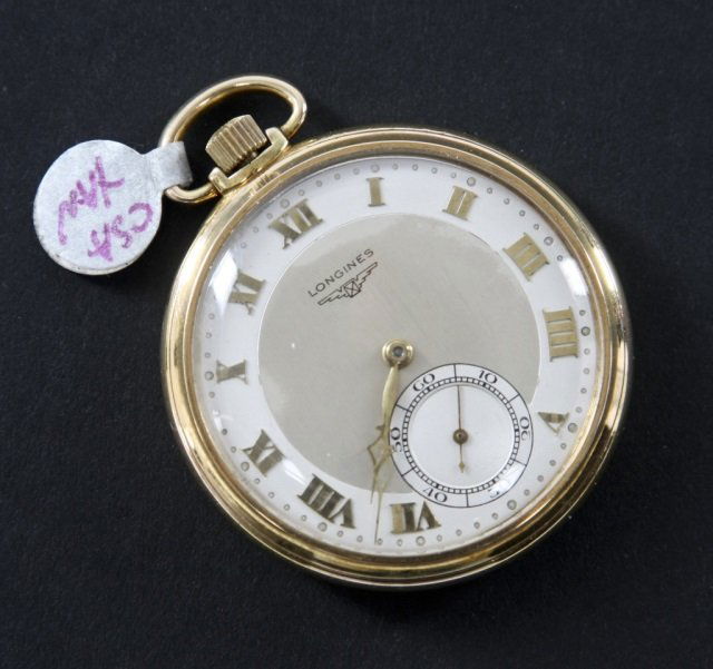 Longines 21j pocket watch: circa 1920. open face, 21 jewel movement