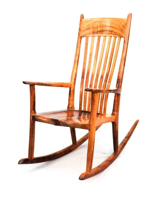 Koa Wood Rocking Chair Stan Gollaher Jul 26 2014 Wooten Wooten Auctioneers In Sc