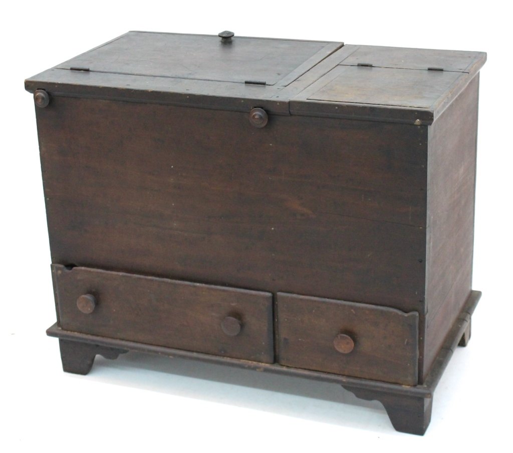 Unusual Poplar Sugar and Grain Chest: probably Georgia or South Carolina Piedmont, circa 1850. H32" W40" D22 1/4"