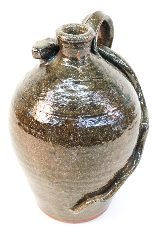Southern Stoneware Snake Jug: Vale, North Carolina. Burlon Craig. bearing stamp at base. H12" W8" From the Private Collection of Mr. & Mrs. Gary Thompson, Travelers Rest, South Carolina.