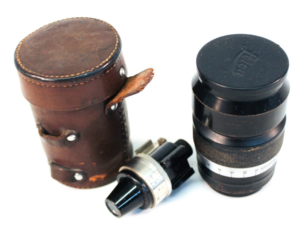 Leica Hektor Camera Lense and View Finder: circa 1930. Ernest Leitz Wetzlar 7.3cm 1:19 No:141349. good condition.
