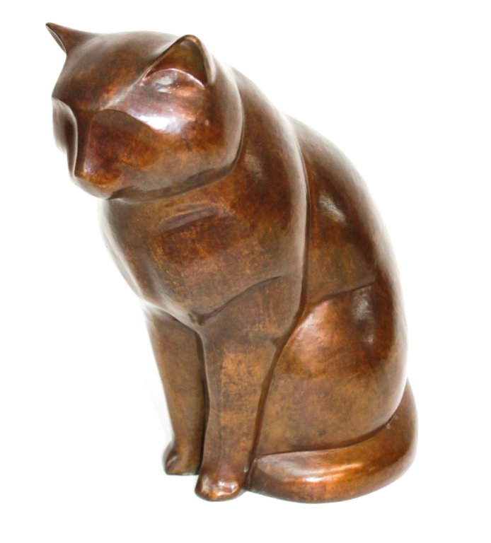 Fine Art Deco Bronze Sculpture of Cat (1 of 2)