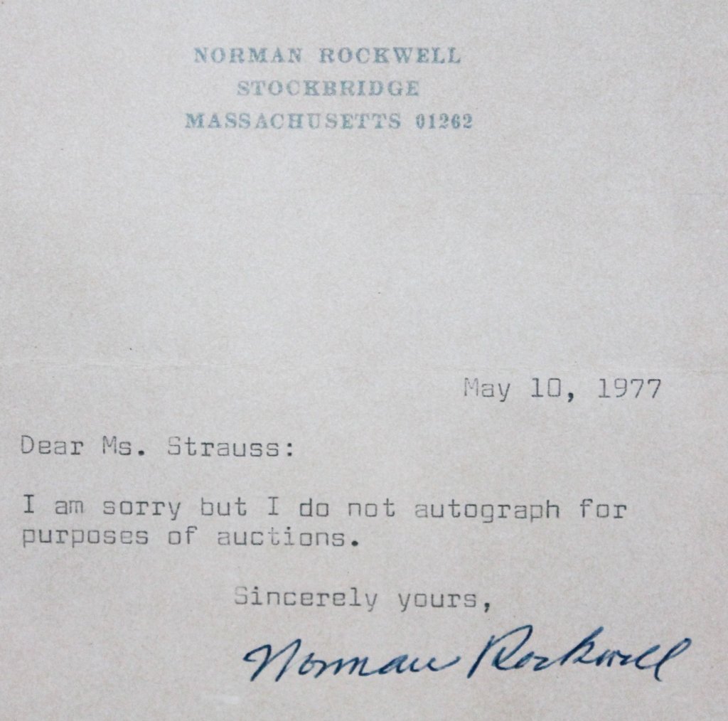 Interesting Norman Rockwell Autograph (1 of 2)