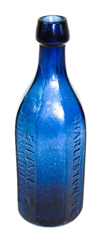 South Carolina Cobalt Blown Glass Bottle (1 of 2)