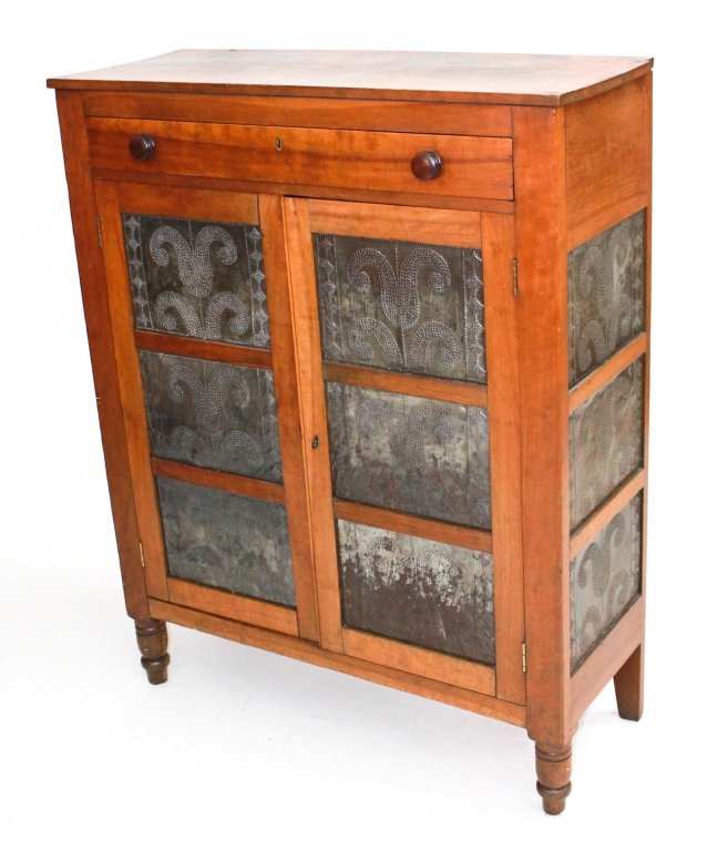 Fine Southern Poplar Punched Tin Pie Safe