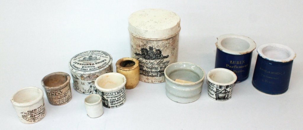 Eleven Medical Apothecary Pottery Jars (1 of 6)