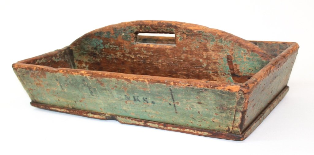 American Country Primitive Painted Tool Tray (1 of 3)