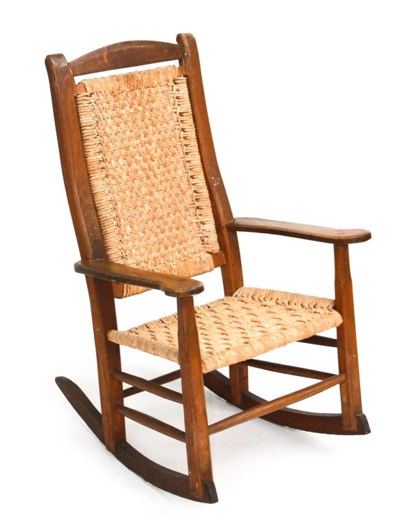Southern Mixed-Wood Rocking Chair: attributed to Richard Hunter, Camden, SC, early 20th century. H41" W24 1/2" D30"