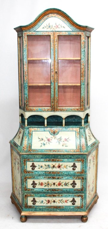 Italian Art Deco Polychrome Decorated Desk (1 of 4)