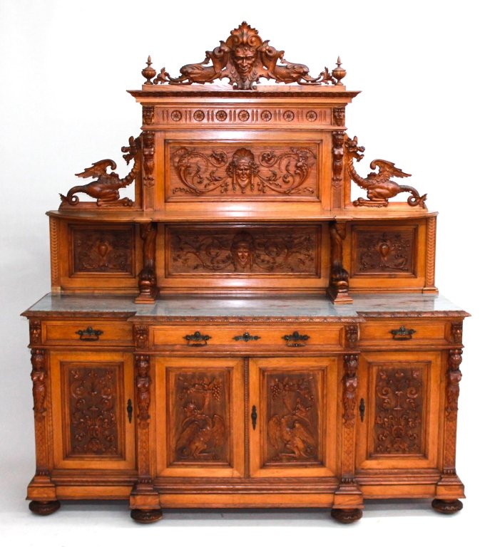 Fine Renaissance Revival Marble Top Server (1 of 8)